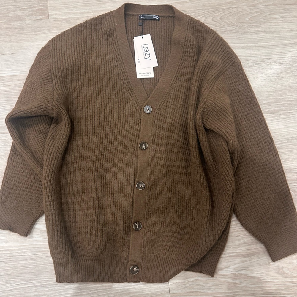 Dazy Brown Ribbed Sweater